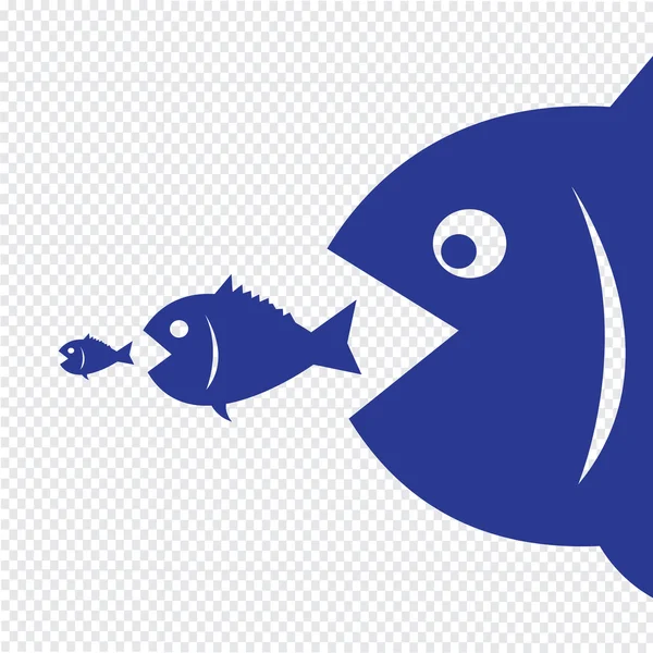 Peixe grande come peixe pequeno — Vetor de Stock