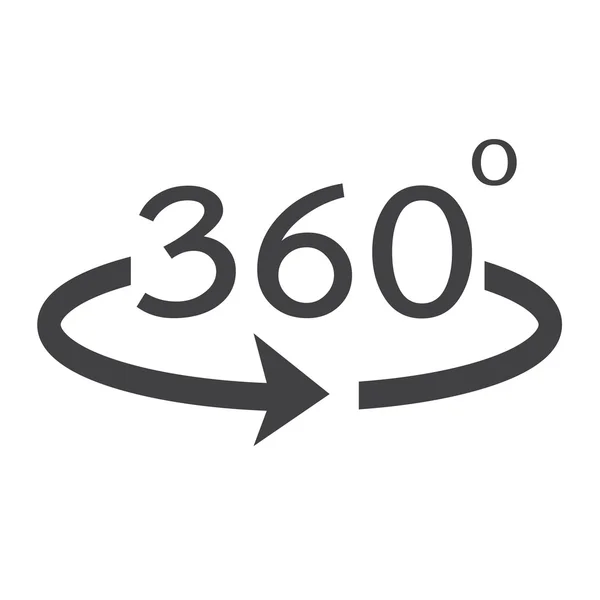 Ikona úhlu 360 stupňů — Stockový vektor