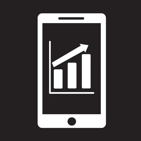Icono de infografías gráfico del teléfono móvil — Vector de stock