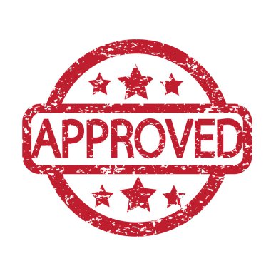 Kırmızı metinle onaylı damgası