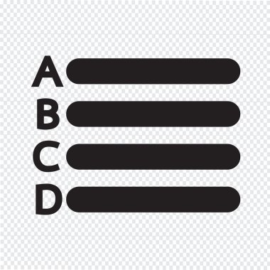 Metin mektup listesi simgesini