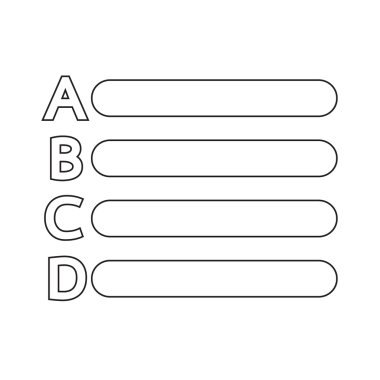 Metin mektup listesi simgesini