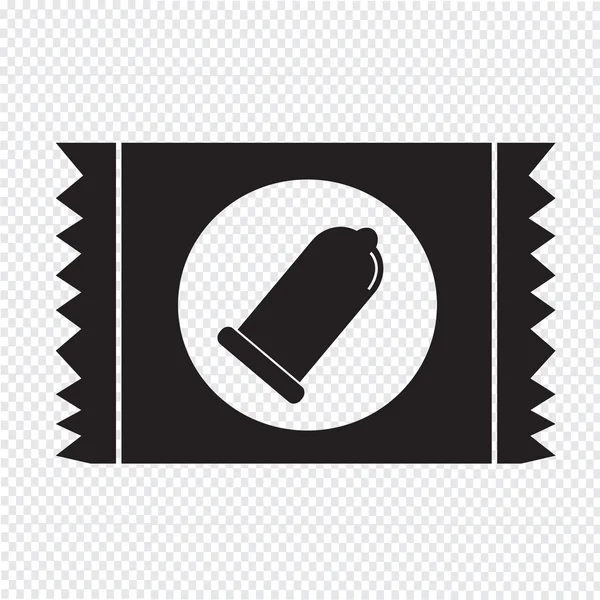 Prezerwatywy pakiet ikona ochrony znaku — Wektor stockowy