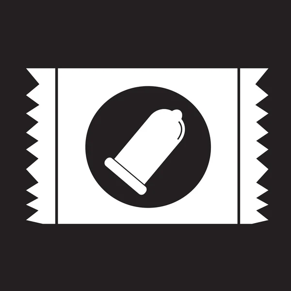 Préservatif Paquet icône signe de protection — Image vectorielle