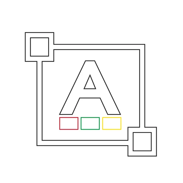 Metin renk yazı tipi Düzenle mektup simgesi — Stok Vektör