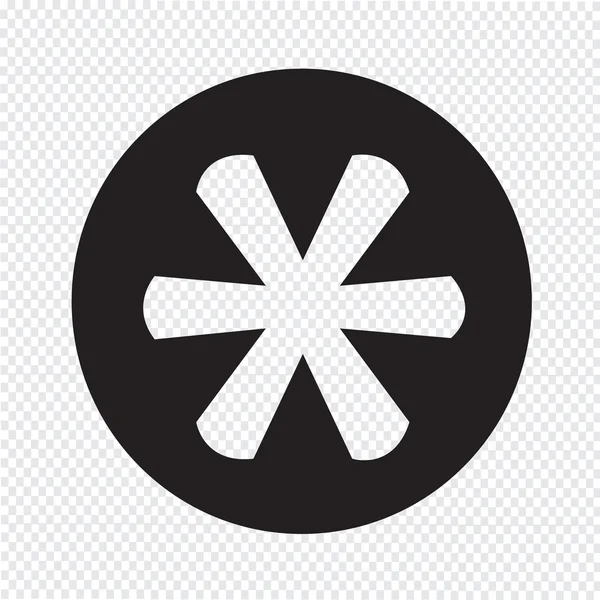 Asterisk fotnot tecken ikonen — Stock vektor