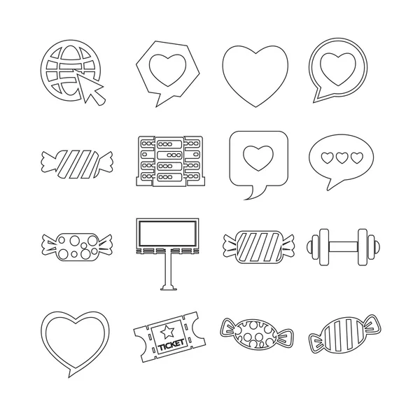 Set of web icons for website and communication — Stock Vector