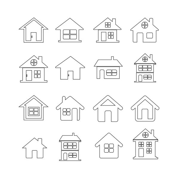 Maison Icône Immobilier Set pour le site — Image vectorielle