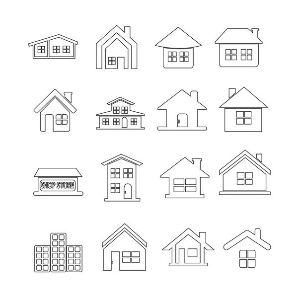 House Icon Real estate Set for website — Stock Vector