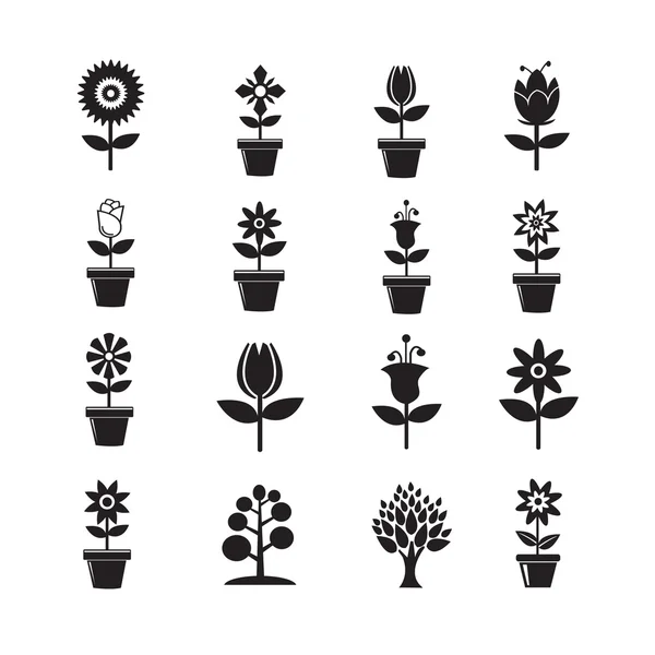 Set di icone di fiori per il sito web — Vettoriale Stock