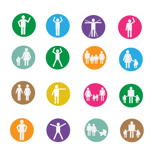 Silhouette people icons illustration — Stock Vector