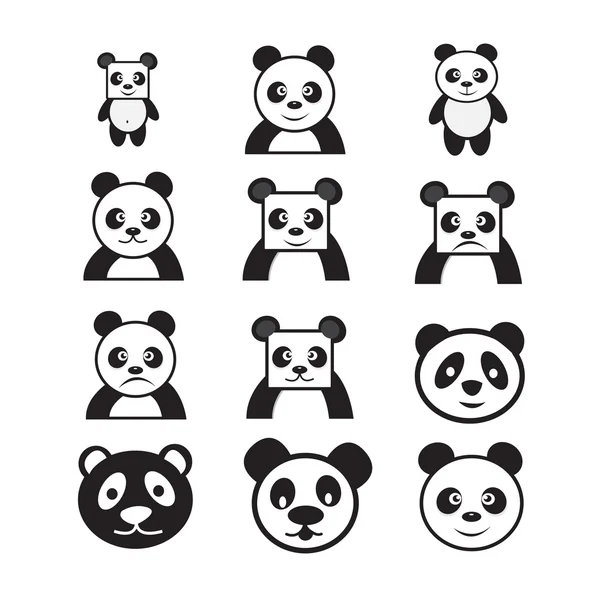 Panda cartoon charakter ikona dessign — Wektor stockowy
