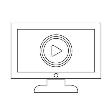 düğme tv simgesi tasarım illüstrasyon oynamak