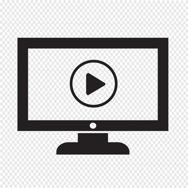 Speel knop tv pictogram ontwerp illustratie — Stockvector