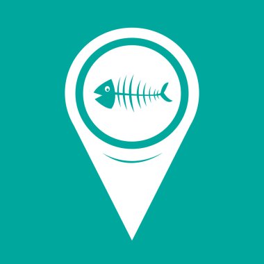 Harita işaretçi balık iskeleti