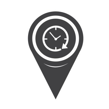 Harita iğne işaretçisi 24 saat saat simgesi