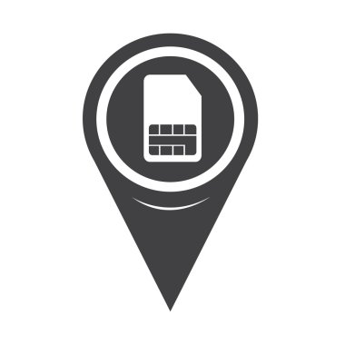 Harita PIN işaretçi SIM kart simgesi