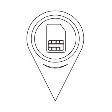 Harita PIN işaretçi SIM kart simgesi