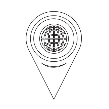 Harita iğne işaretçisi küre simgesi