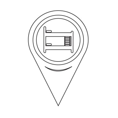 Harita iğne işaretçisi yatak simgesi