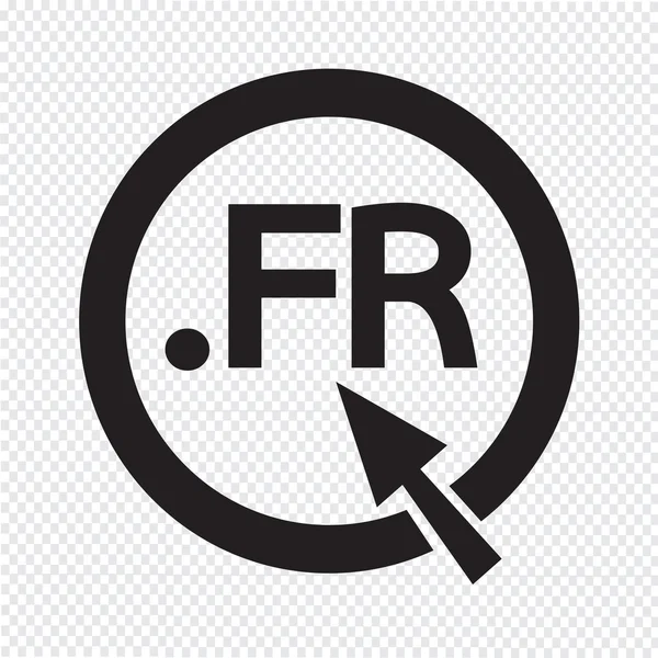 Frankreich domain dot fr zeichen icon illustration — Stockvektor