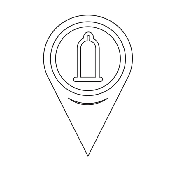 Mapa Pointer icono de condón — Archivo Imágenes Vectoriales