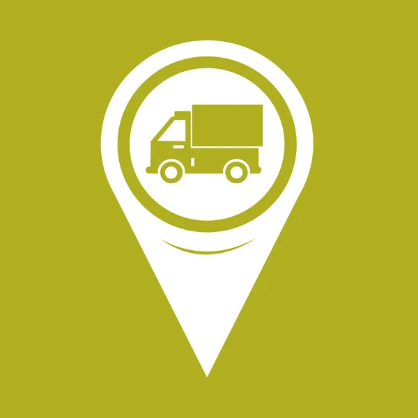 Mapa icono de camión puntero — Vector de stock