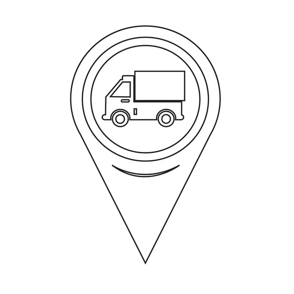 Mapa icono de camión puntero — Archivo Imágenes Vectoriales
