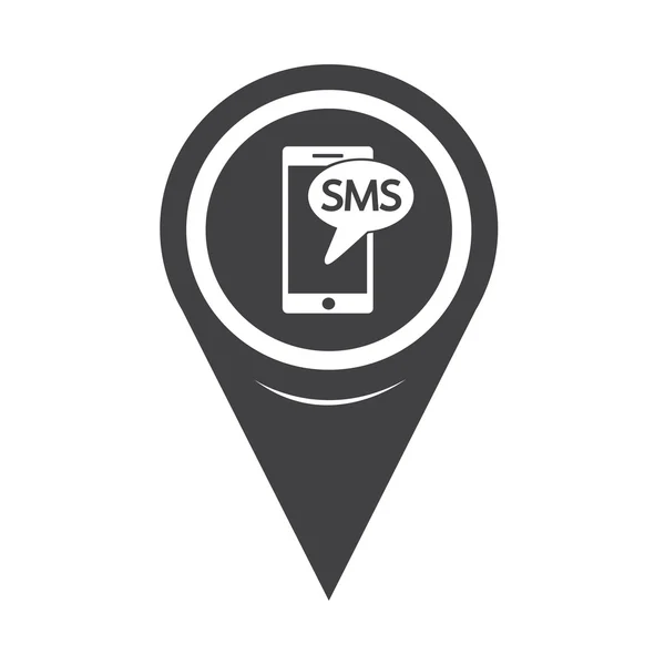 Kaartpictogram aanwijzer sms — Stockvector