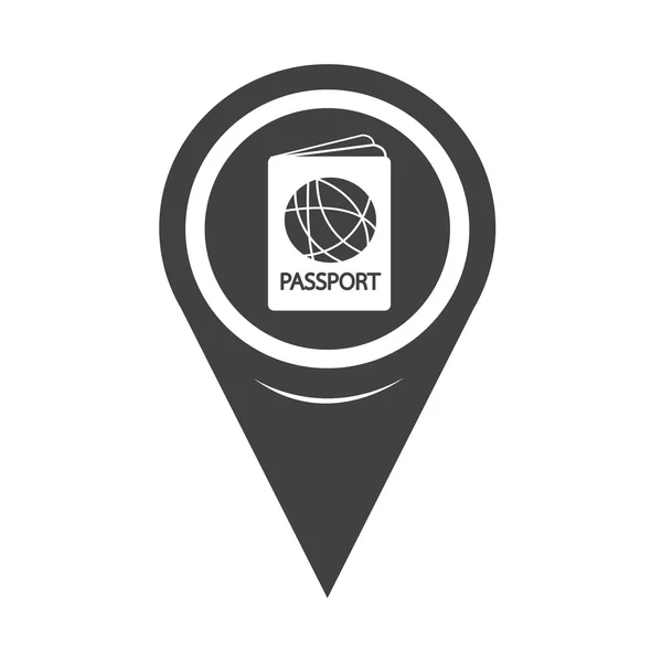 Mapa Pointer Icono de pasaporte — Vector de stock