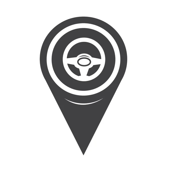 Mapa Pin Pointer icono del volante del coche — Archivo Imágenes Vectoriales