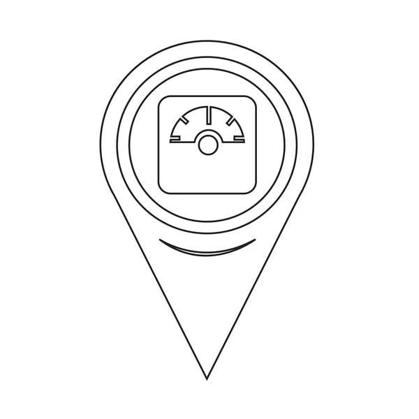 Map-Pin-Zeiger-Gewichtungsgerät-Symbol — Stockvektor