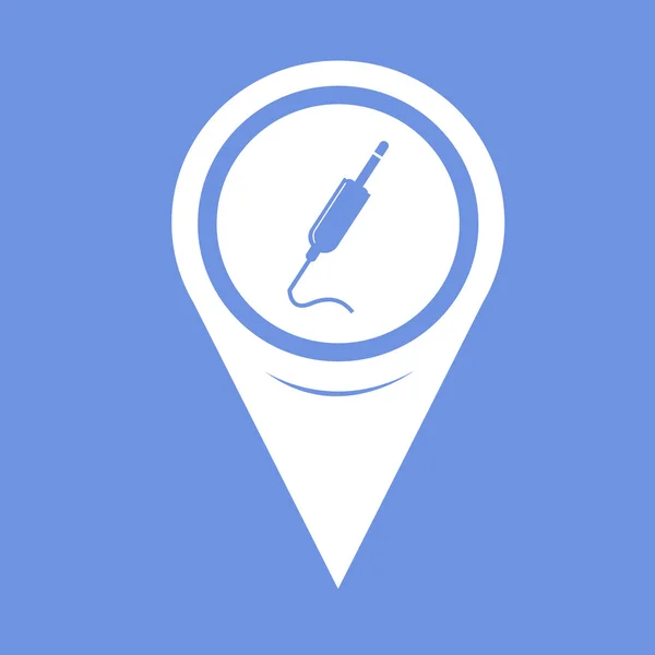 Mapa Pin Pointer jack ícone de cabo — Vetor de Stock