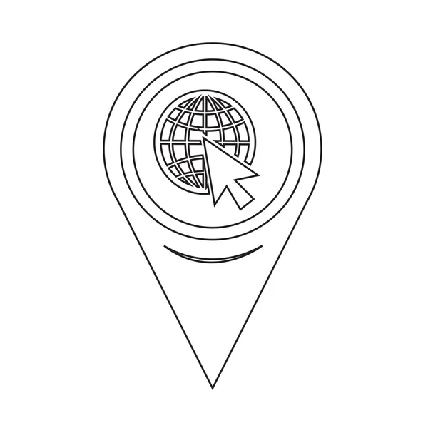 Mapa Pin Pointer ir para o ícone da web — Vetor de Stock