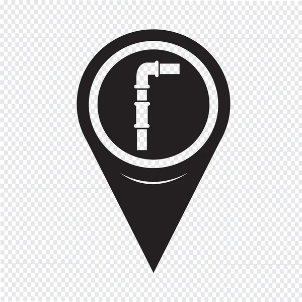 Mapa Pin Ponteiro tubos ícone — Vetor de Stock