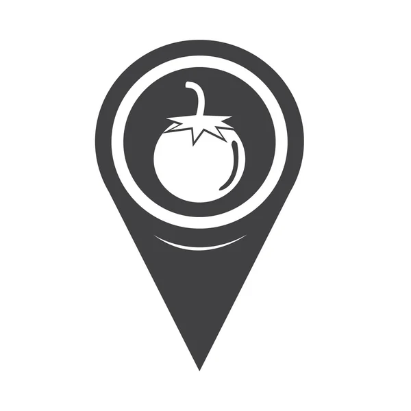 Karte Pin-Pointer Tomaten-Symbol — Stockvektor