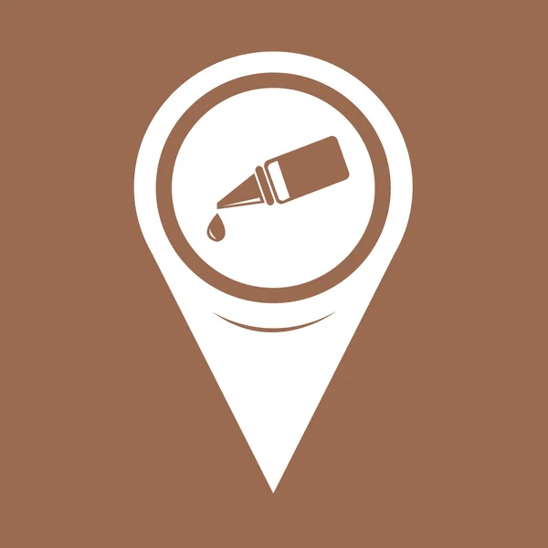 Mapa Pin Pointer Ear ou Eye Drop Icon — Vetor de Stock