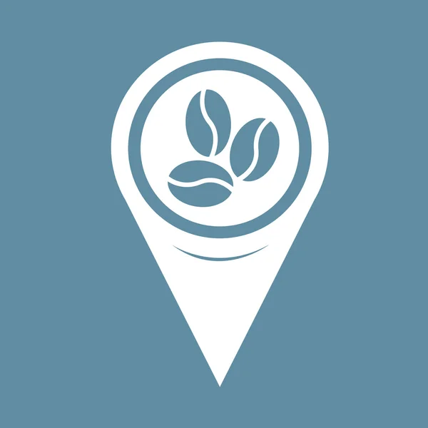 Mapa Pin Pointer granos de café Icono — Archivo Imágenes Vectoriales