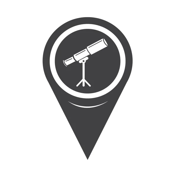 Mapa Pin Pointer Telescópio Ícone —  Vetores de Stock