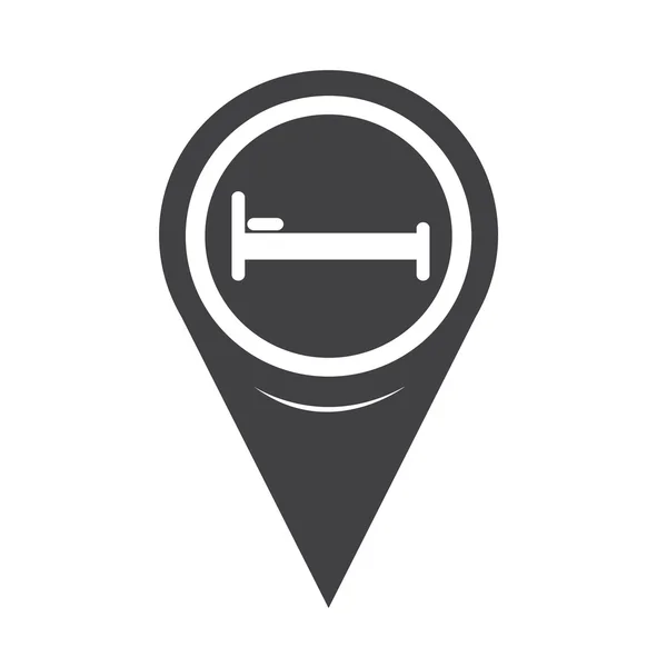 Carte géographique Pin Pointer icône de lit — Image vectorielle