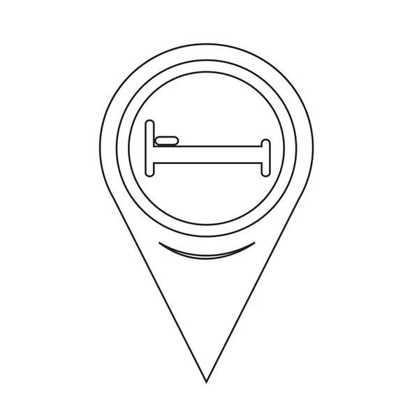 Mapa Pin Pointer Cama ícone — Vetor de Stock