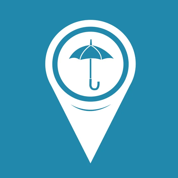 Mapa Pin Pointer Icono de paraguas — Vector de stock