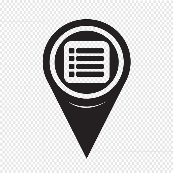 Mappa Pin Pointer espandere l'icona del menu — Vettoriale Stock