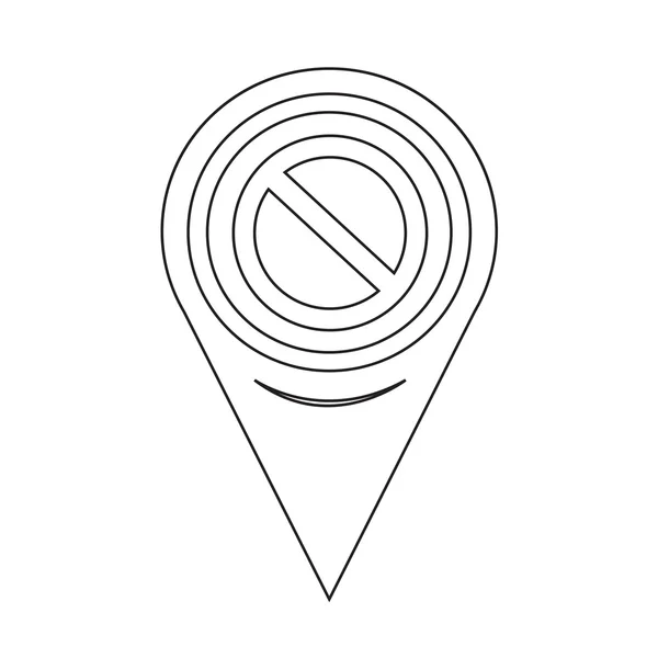 Carte Pin Pointer icône d'interdiction vierge — Image vectorielle