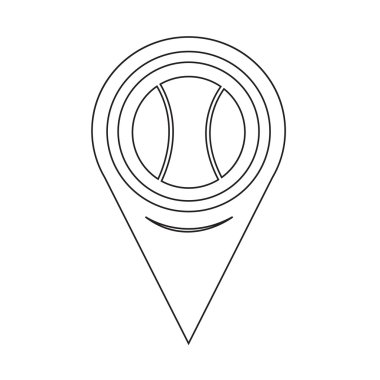 Harita PIN işaretçi tenis topu simgesi