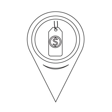 Harita iğne işaretçisi para simgesi