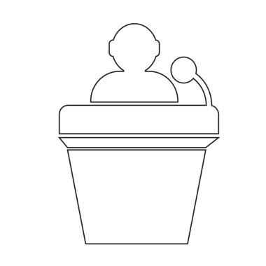 Podyum olmadan hoparlör simgesi illüstrasyon sanat