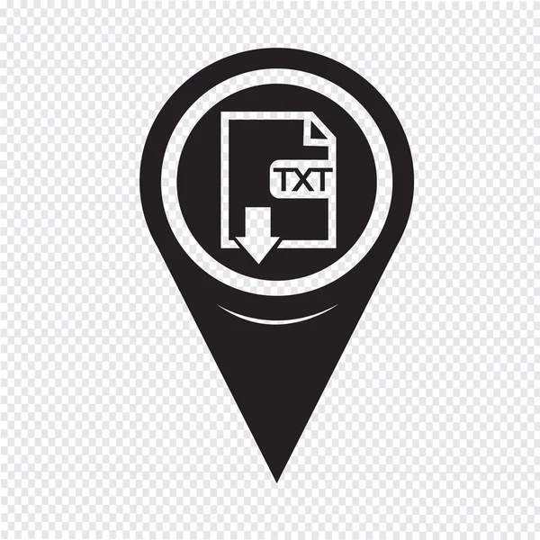 Carte Pin Pointer Type de fichier TXT icon — Image vectorielle