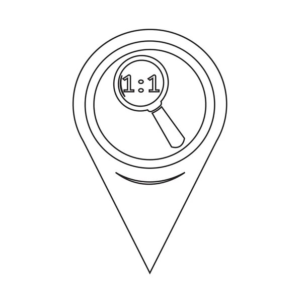 Mapa Pin Pointer Icono de lupa — Vector de stock