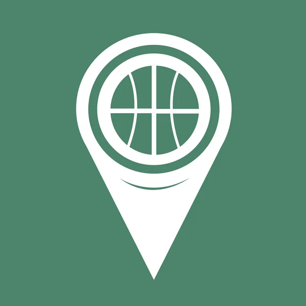 Mapa Pin Pointer ícone de basquete — Vetor de Stock